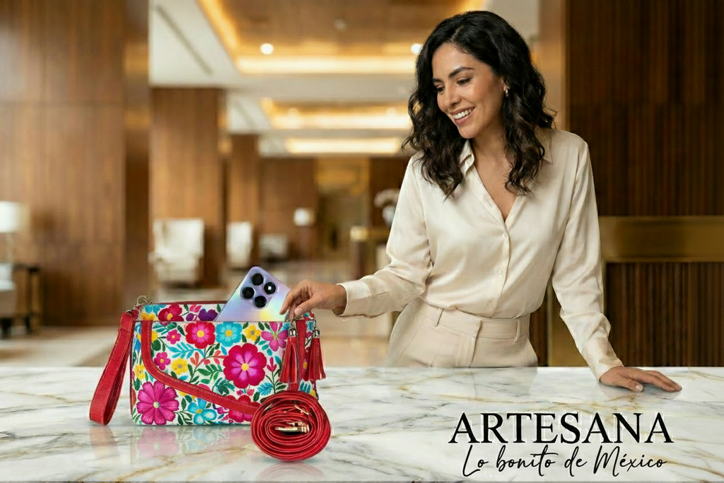 Portacelular/Cartera Doble Cierre Yute Corazones Rojo Fondo Blanco