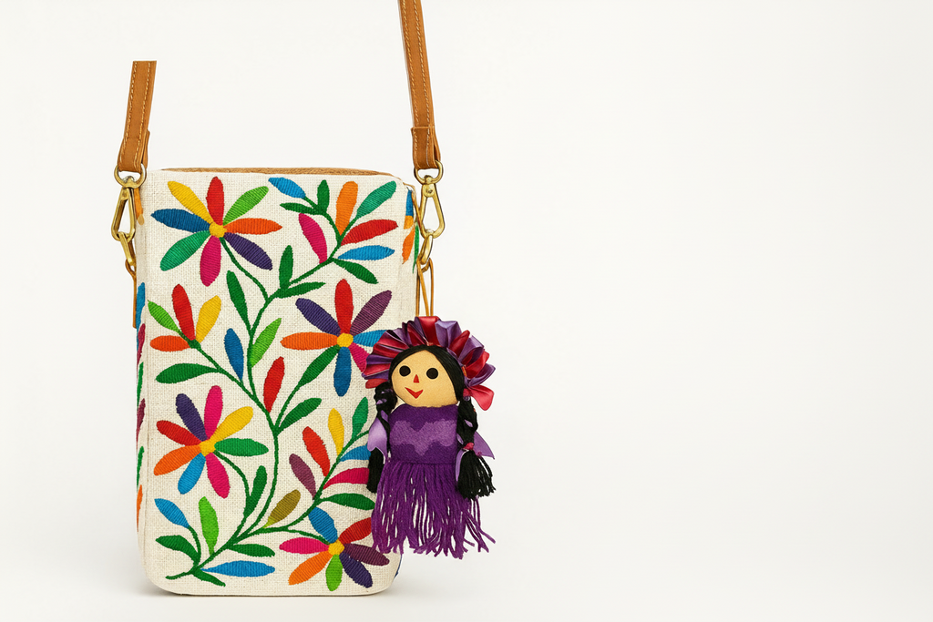 Llavero Artesanal Otomí - Hecho a Mano en Querétaro. *No incluye la bolsa